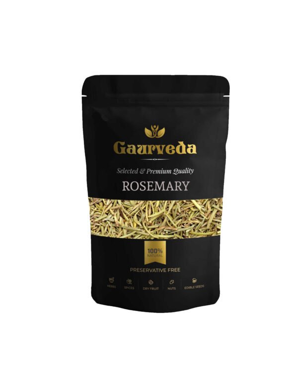 GAURVEDA Dried Rosemary Leaves - Rosemary Leaf For Foods - Rosemary Leaves For Hair Growth - Pure & Refreshing Dry Rosemary Leaves - A+ Quality