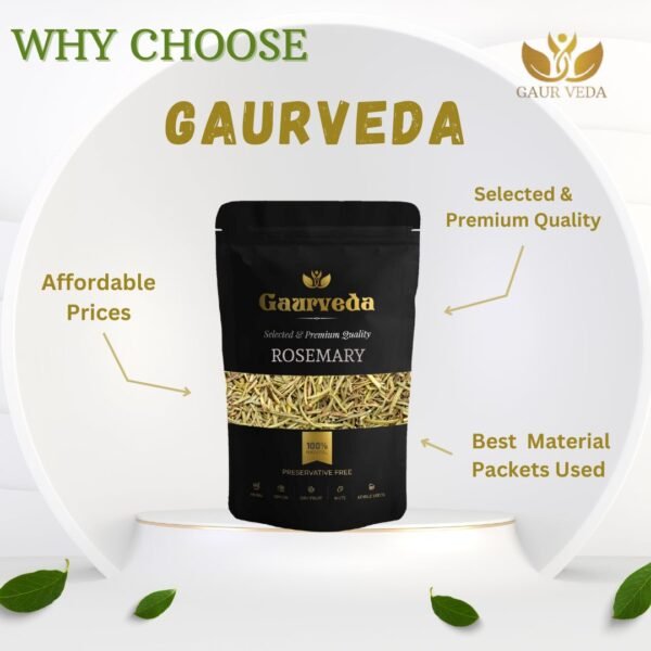 GAURVEDA Dried Rosemary Leaves - Rosemary Leaf For Foods - Rosemary Leaves For Hair Growth - Pure & Refreshing Dry Rosemary Leaves - A+ Quality - Image 5